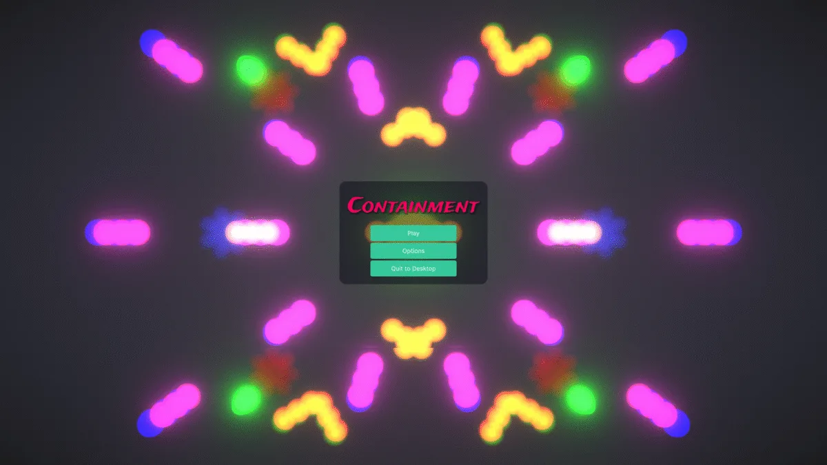 A screenshot of the title screen of Containment